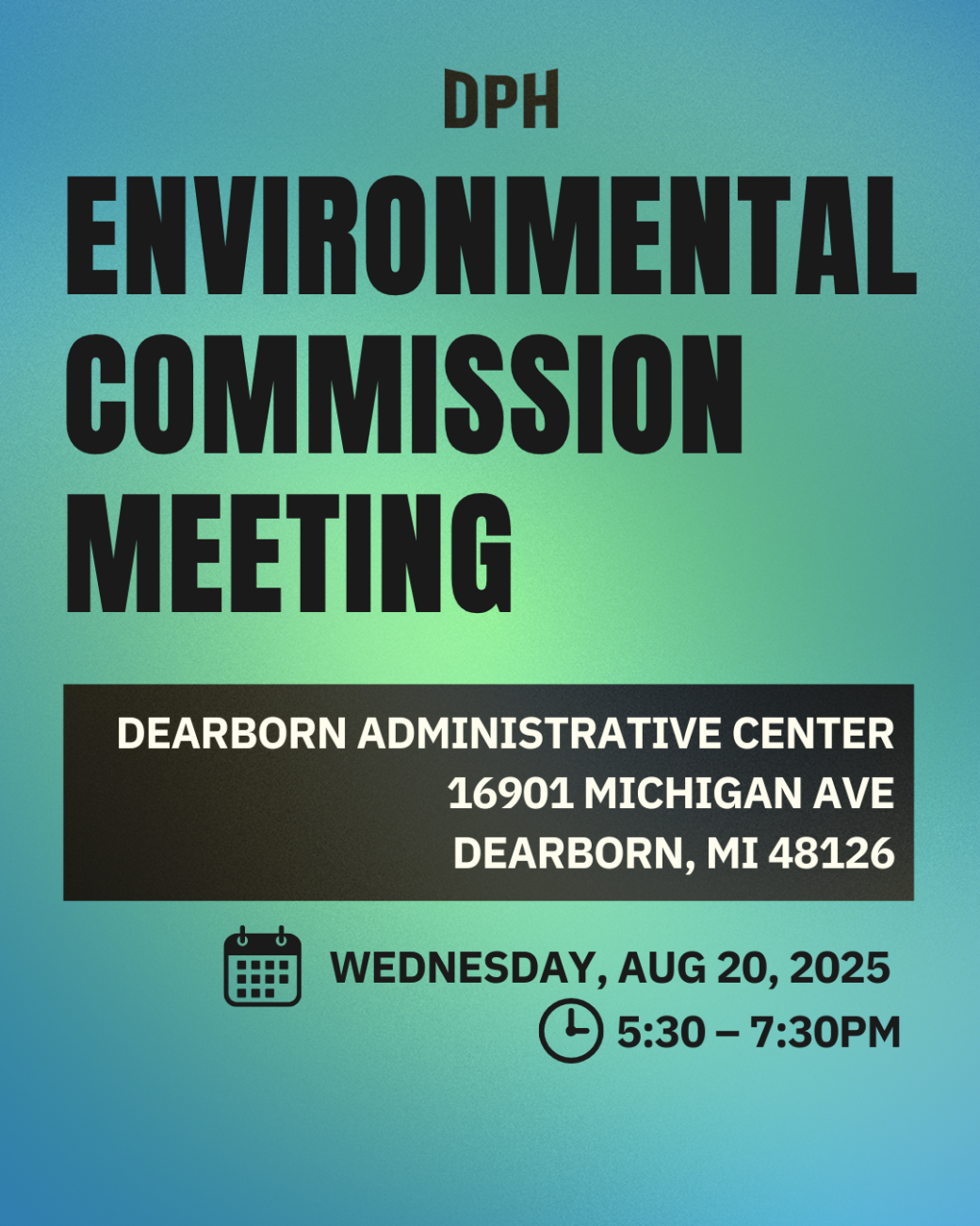 Environmental Commission Meeting Announcement for August 2025